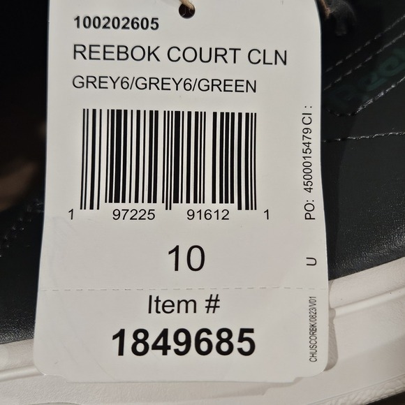 Reebok Court CLN Men's Tennis Shoes/Green-White / Size 10/New With Imperfect Box - Picture 13 of 13